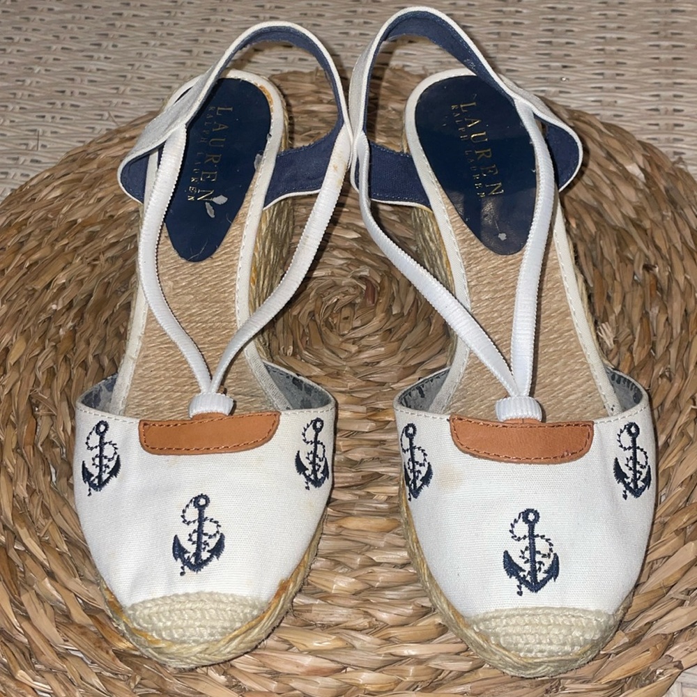 Lauren Ralph Lauren Women's Cala Espadrille Sandal Canvas EMB Critters US Sz 7B